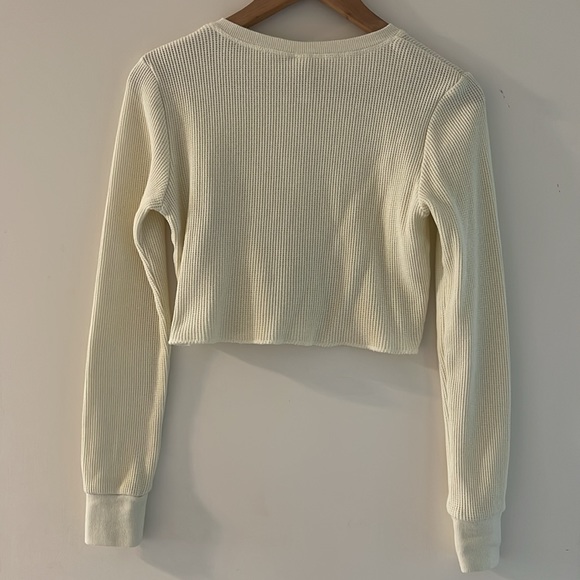 Skims Crop Top Waffle Long Sleeve - Picture 3 of 5